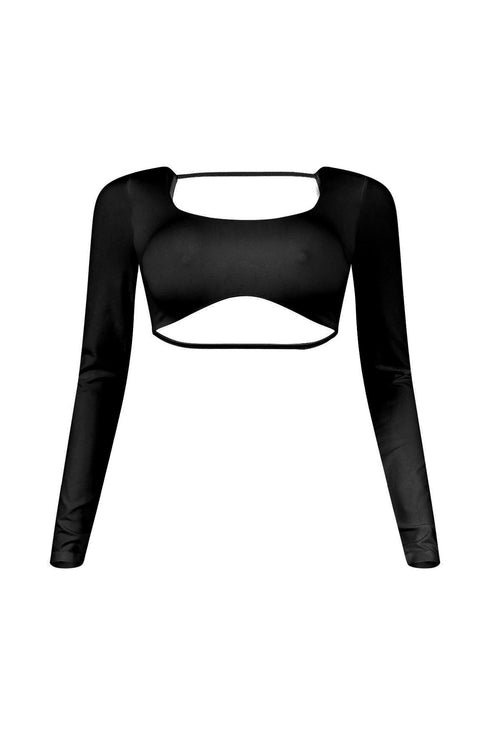 Harriet Back Cut Out Cropped Long Sleeve Top